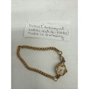 Dorset Antimagnet Ladies Gold Tone Bracelet Watch Germany Works Needs Battery